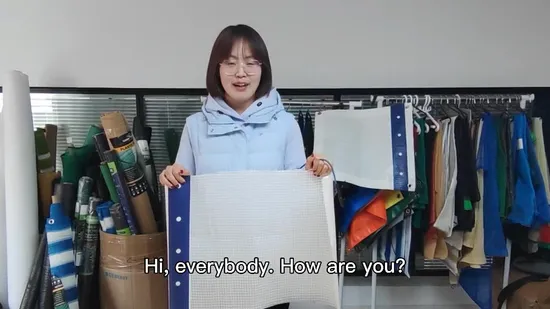 String Reinforced Poly Sheeting with White Eyelet Bands