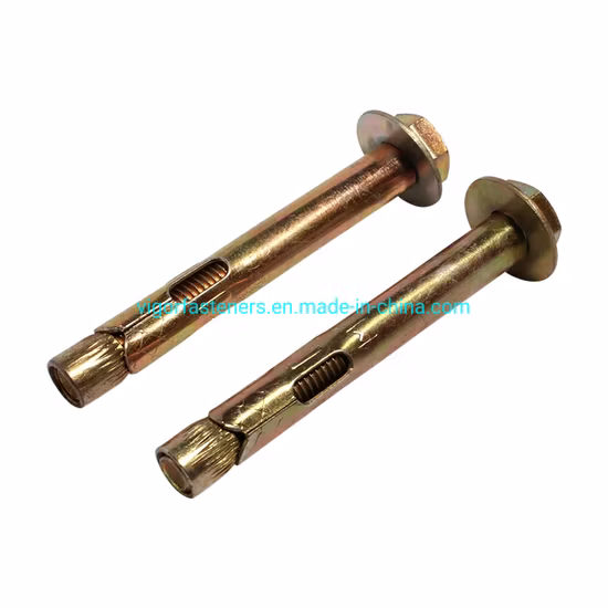 High Quality Yellow Galvanized Hex Head Expansion Bolt Sleeve Anchors