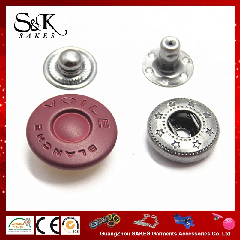 Fashion Leather Tape Toggle Button for Wind Coat Fastener with Metal Rivets